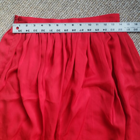 Joie Flowing Red Silk Maxi Skirt Women's Small - Picture 8 of 12